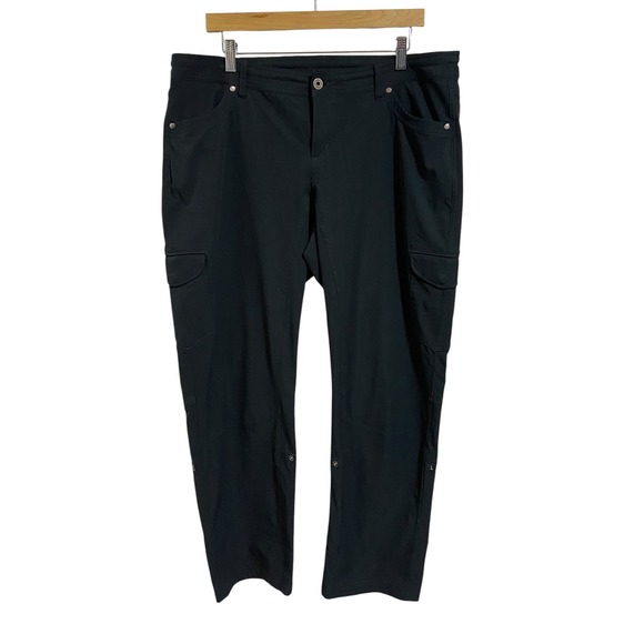 Kuhl Freeflex Roll Up Pants Black Convertible Hiking Gorp Outdoor Size 16 Short - Picture 1 of 10